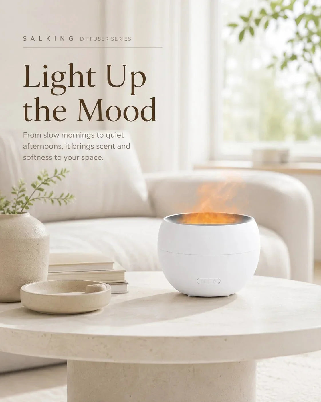 SerenityMist Ultrasonic Aroma Diffuser with LED Glow