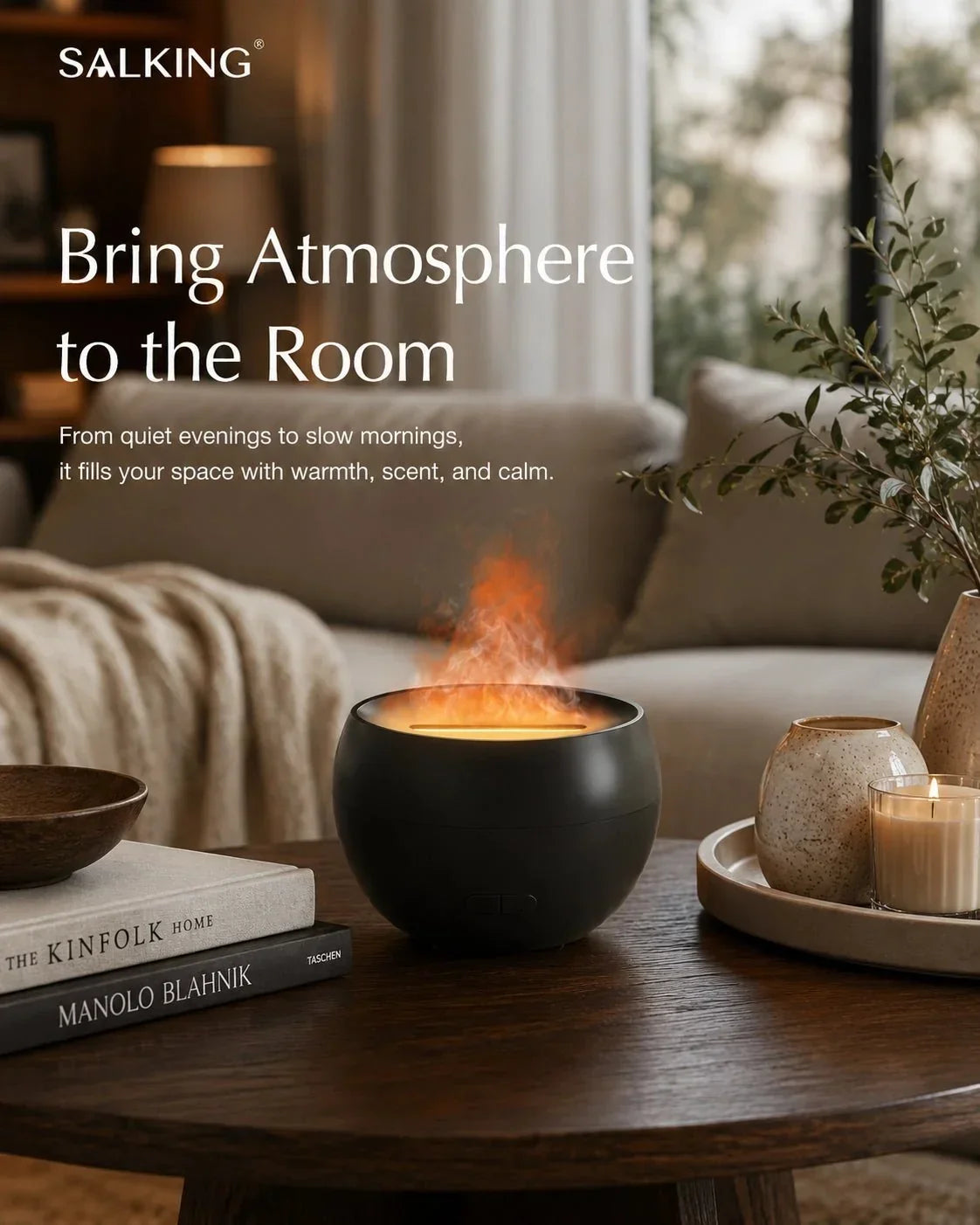 SerenityMist Ultrasonic Aroma Diffuser with LED Glow