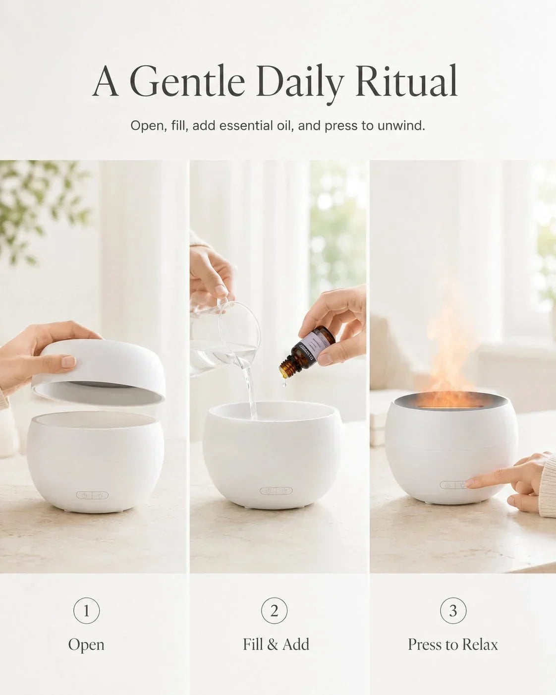 SerenityMist Ultrasonic Aroma Diffuser with LED Glow