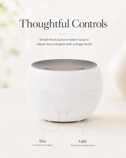 SerenityMist Ultrasonic Aroma Diffuser with LED Glow