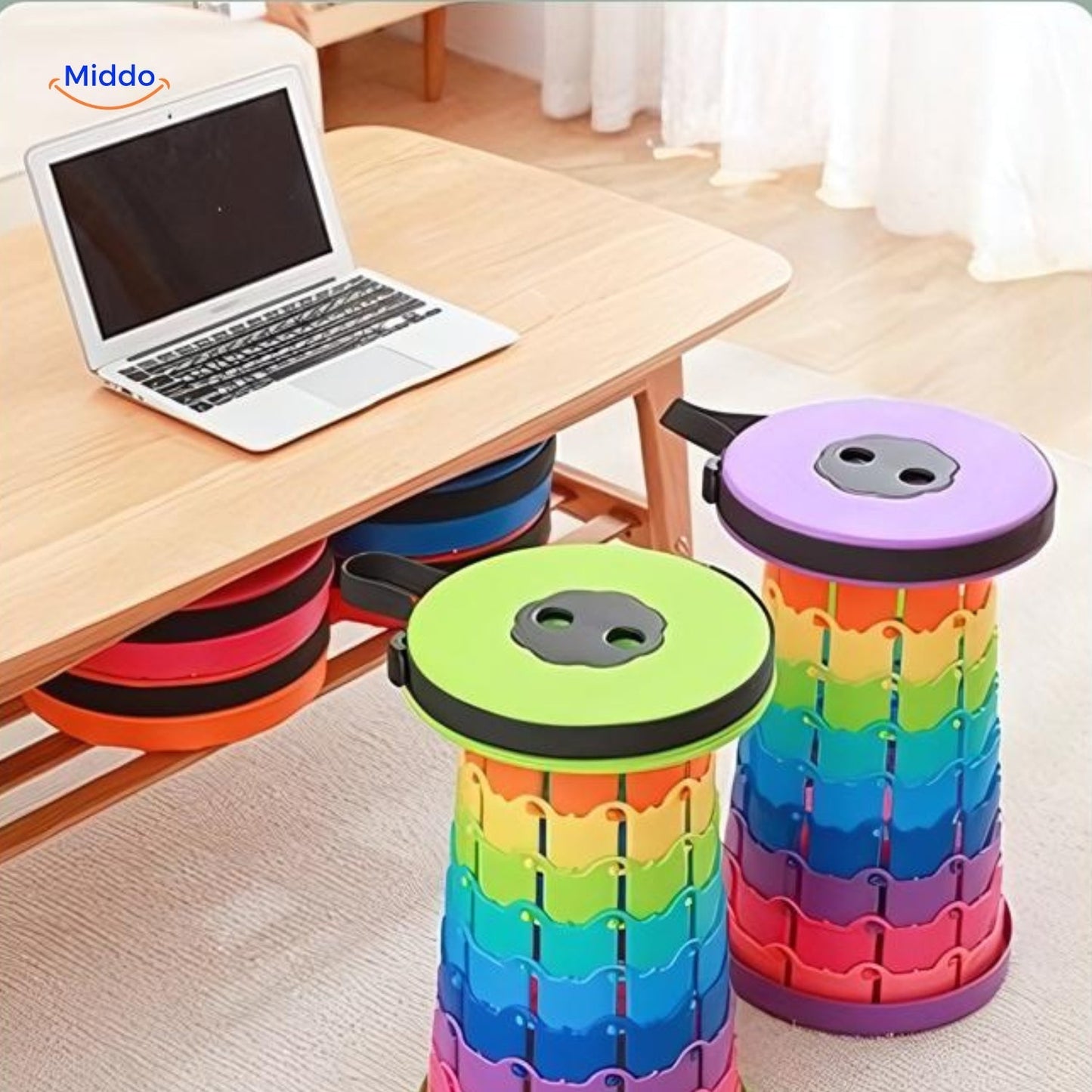 Adjustable Telescope Stool with Non-Slip Surface for Enhanced Comfort
