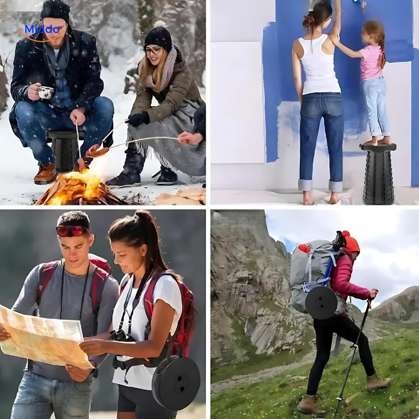 Adjustable Telescope Stool with Non-Slip Surface for Enhanced Comfort