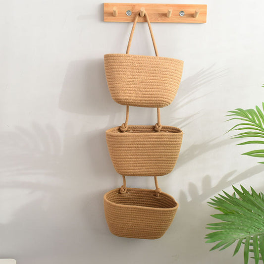 3-Layer Cotton Wall Storage Basket
