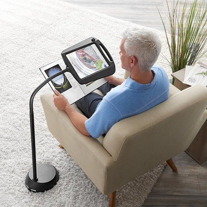 Adjustable LED Magnifying Floor Lamp for Enhanced Clarity