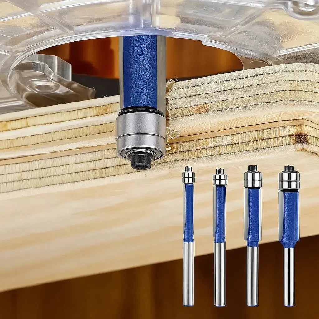 Precision Edge Router Bit Collection with Dual Ball Bearings
