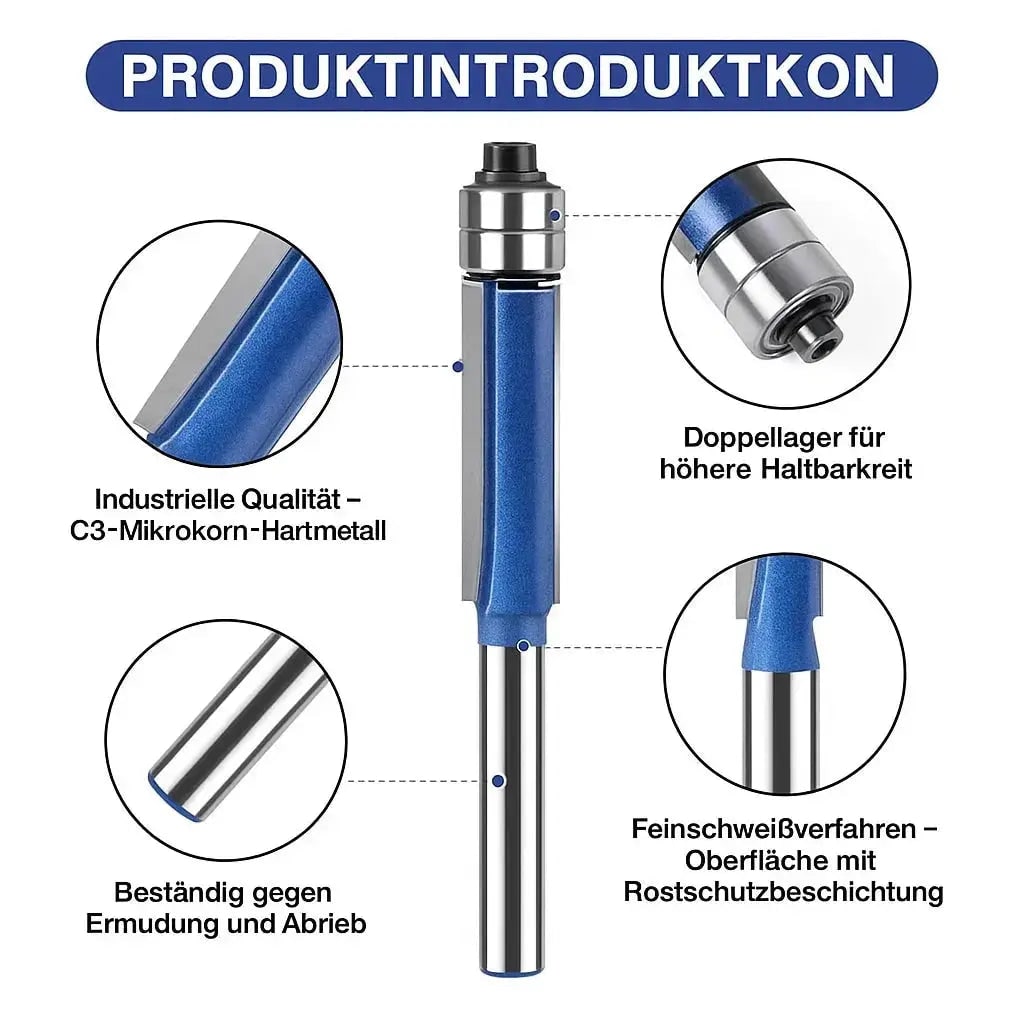 Precision Edge Router Bit Collection with Dual Ball Bearings