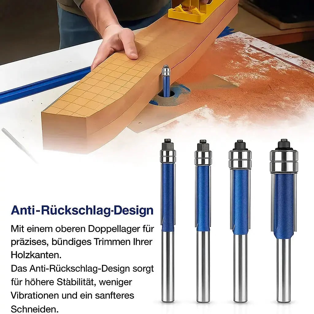 Precision Edge Router Bit Collection with Dual Ball Bearings