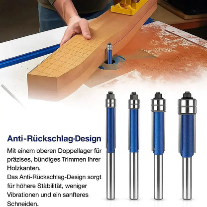 Precision Edge Router Bit Collection with Dual Ball Bearings