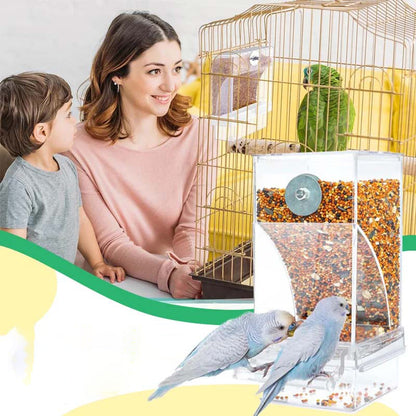 Transparent Bird Feeder with Automatic Overflow Protection