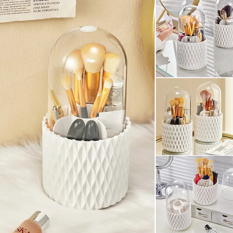 360-Degree Rotating Makeup Brush Organizer