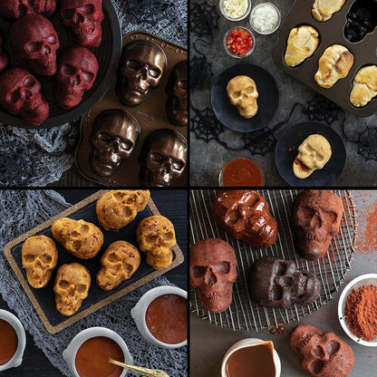 Spooky Skull Cake Pan - Aluminum Mold for Halloween Treats
