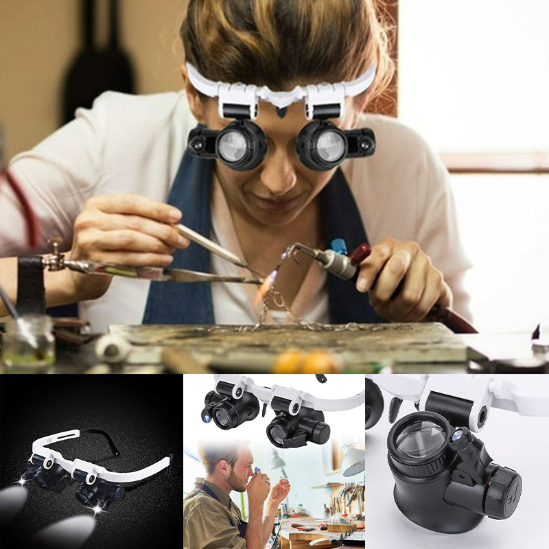 LED Lighted Magnifying Glasses for Dual Vision