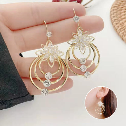Elegant Gilded Petal Hoop Earrings