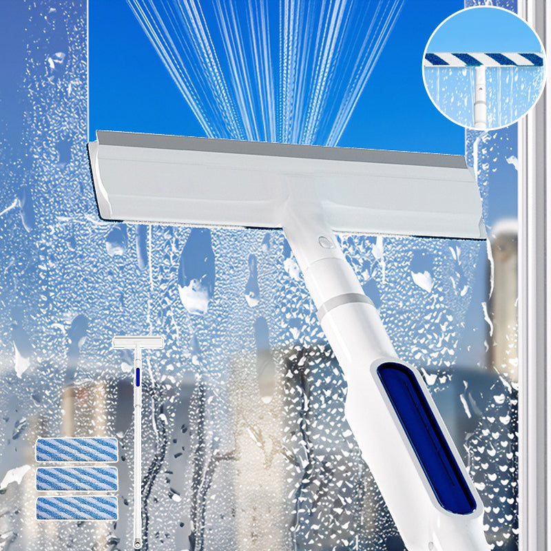 Extendable Window Cleaner with Dual Wiper System for Streak-Free Shine