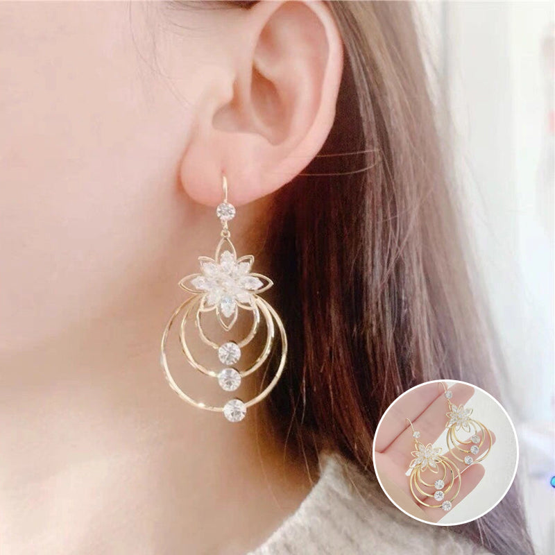Elegant Gilded Petal Hoop Earrings