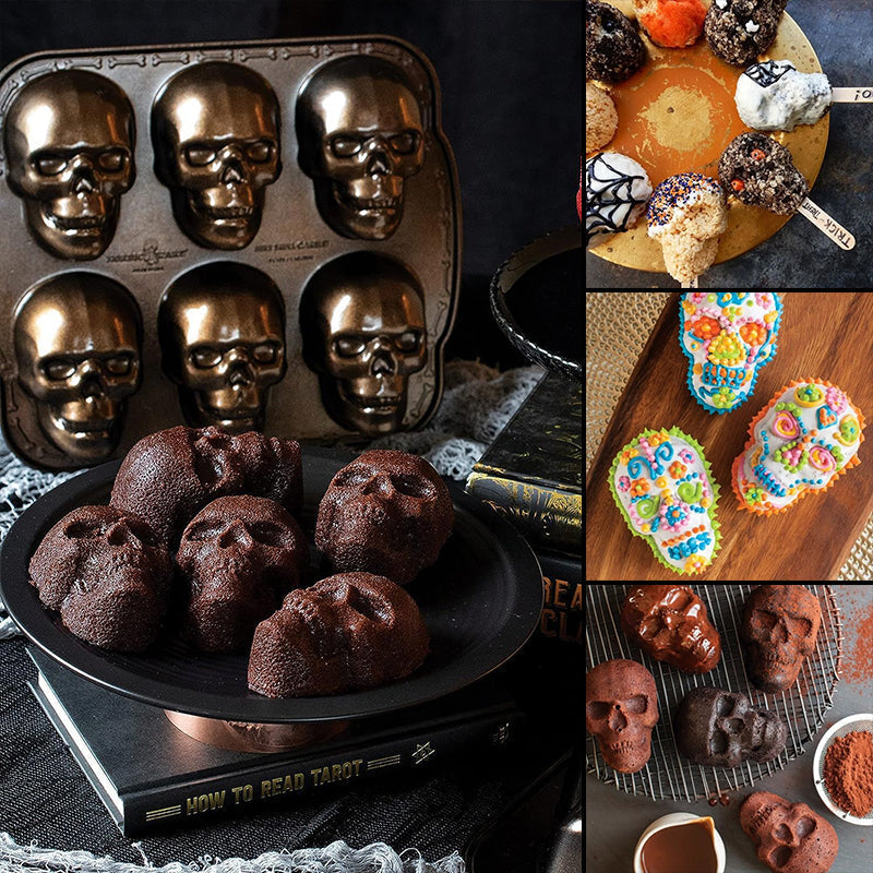 Spooky Skull Cake Pan - Aluminum Mold for Halloween Treats