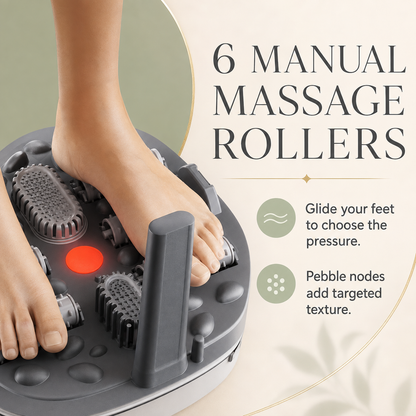 Portable Foot Bath Massager with Heat, Bubbles, 6 Rollers, Timer
