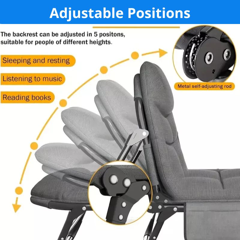 Folding Bed with Integrated Pillow and Side Storage Pocket