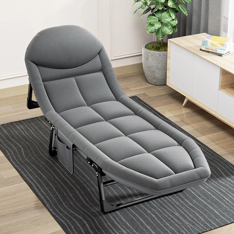 Folding Bed with Integrated Pillow and Side Storage Pocket