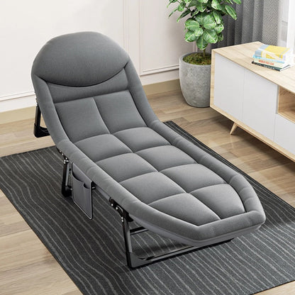 Folding Bed with Integrated Pillow and Side Storage Pocket