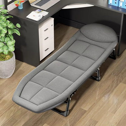 Folding Bed with Integrated Pillow and Side Storage Pocket