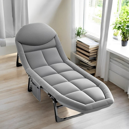 Folding Bed with Integrated Pillow and Side Storage Pocket