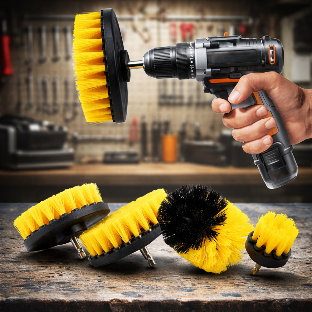 4-Piece Drill Cleaning Brush Set – Effortless Deep Cleaning