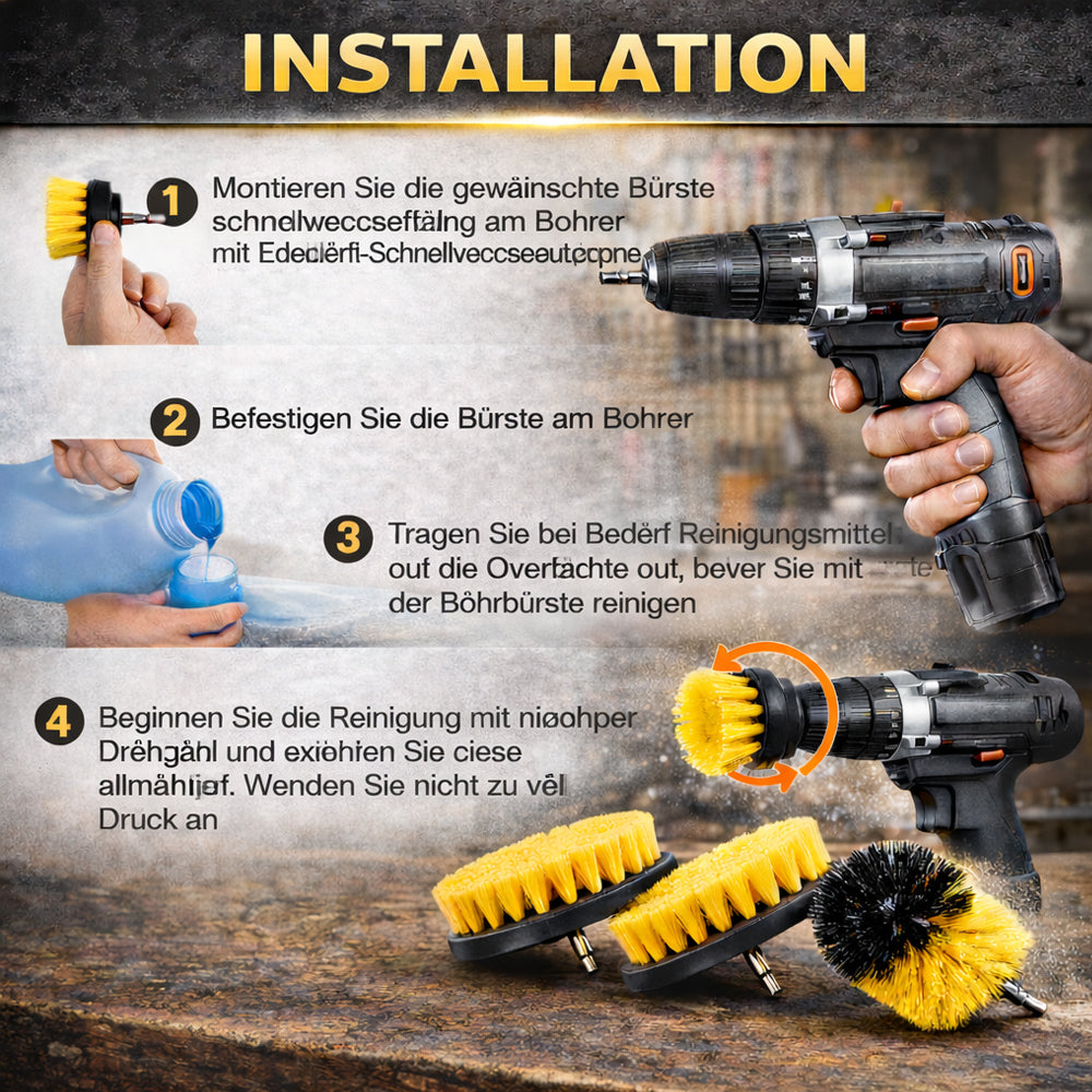 4-Piece Drill Cleaning Brush Set – Effortless Deep Cleaning