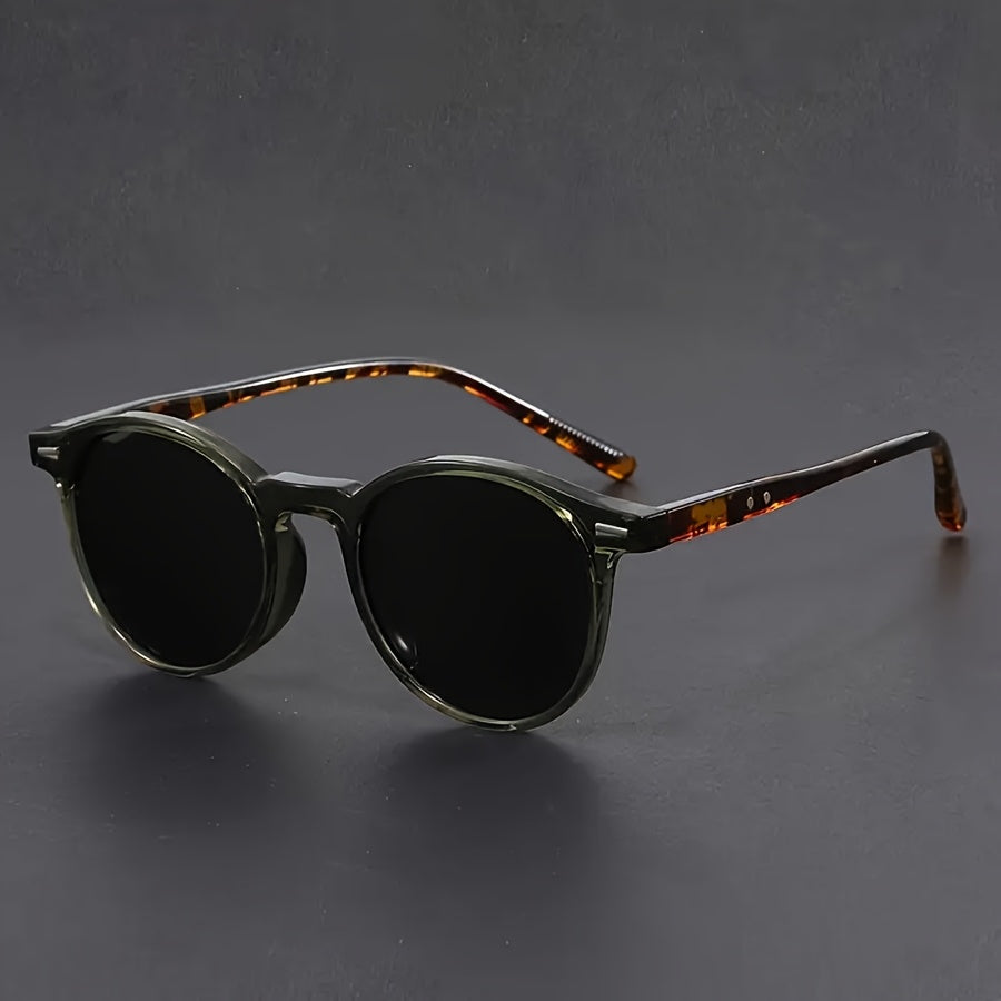 Men's Round Tortoiseshell Sunglasses – Lightweight Retro Style Frames