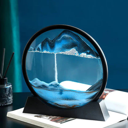 Moving Sand Art Sculpture with LED – Calming Desk Decor