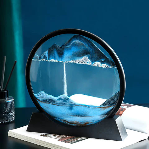 Moving Sand Art Sculpture with LED – Calming Desk Decor