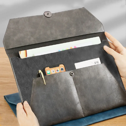 Business Briefcase Bag for Laptops - PU Leather File Holder