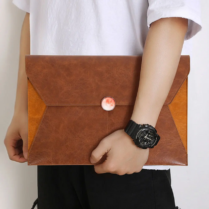 Business Briefcase Bag for Laptops - PU Leather File Holder