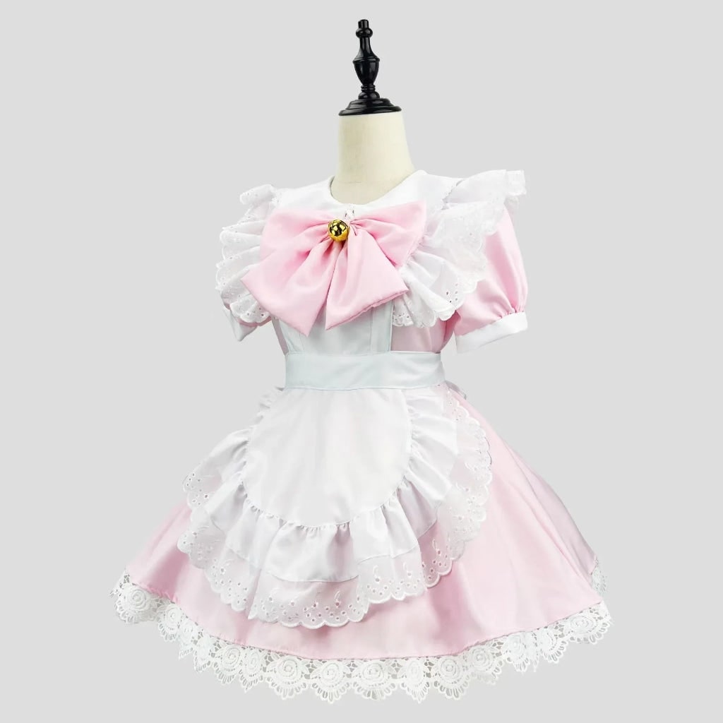 Elegant Maid Outfit with Ruffled Apron for Festive Occasions