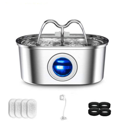 Stainless Steel Cat Water Dispenser – 2L, Quiet, Hygienic, BPA-free