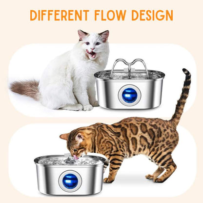 Stainless Steel Cat Water Dispenser – 2L, Quiet, Hygienic, BPA-free