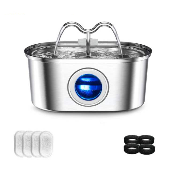 Stainless Steel Cat Water Dispenser – 2L, Quiet, Hygienic, BPA-free