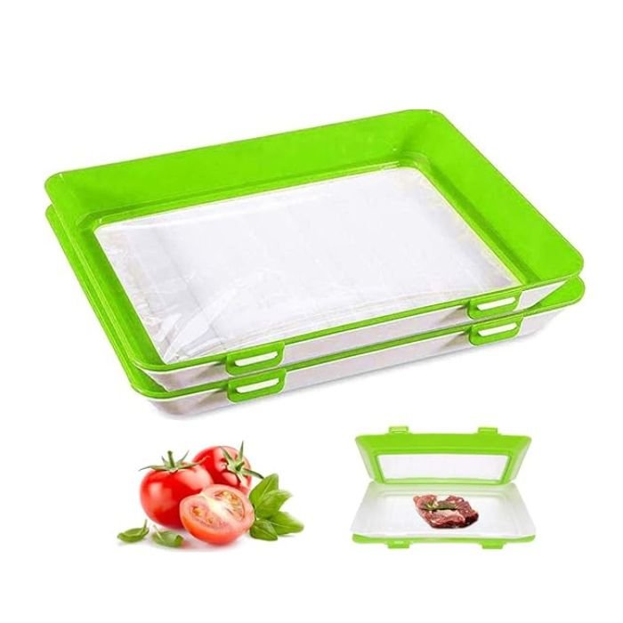 EcoFresh Storage Set with Flexible Airtight Covers | Stackable Containers for Food Prep & Refrigeration | Reusable