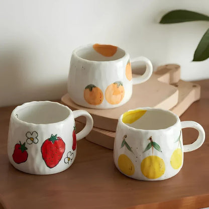 Handcrafted Ceramic Cups for Fruit Garden Decor