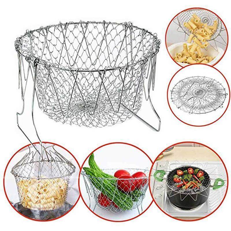 Collapsible Multipurpose Strainer Basket for Cooking