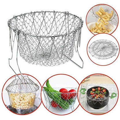 Collapsible Multipurpose Strainer Basket for Cooking