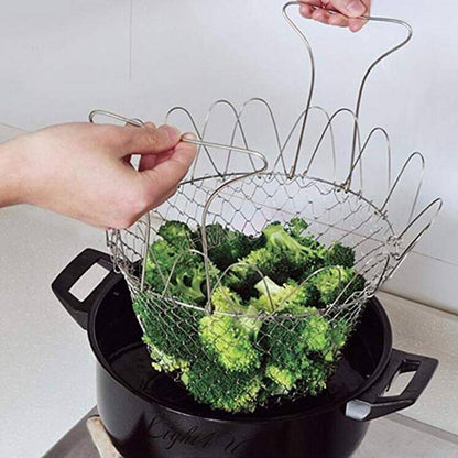 Collapsible Multipurpose Strainer Basket for Cooking