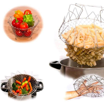 Collapsible Multipurpose Strainer Basket for Cooking