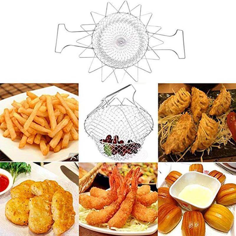 Collapsible Multipurpose Strainer Basket for Cooking