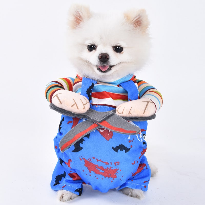 Playful Pet Outfit with Whimsical Holiday Themes and Easy Fit