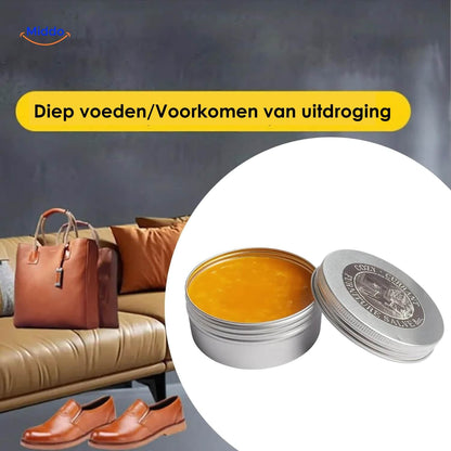 Leather and Wood Polish Balm, Scratch Remover + Brush