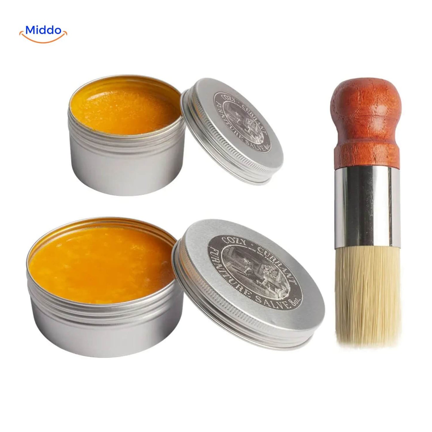 Leather and Wood Polish Balm, Scratch Remover + Brush