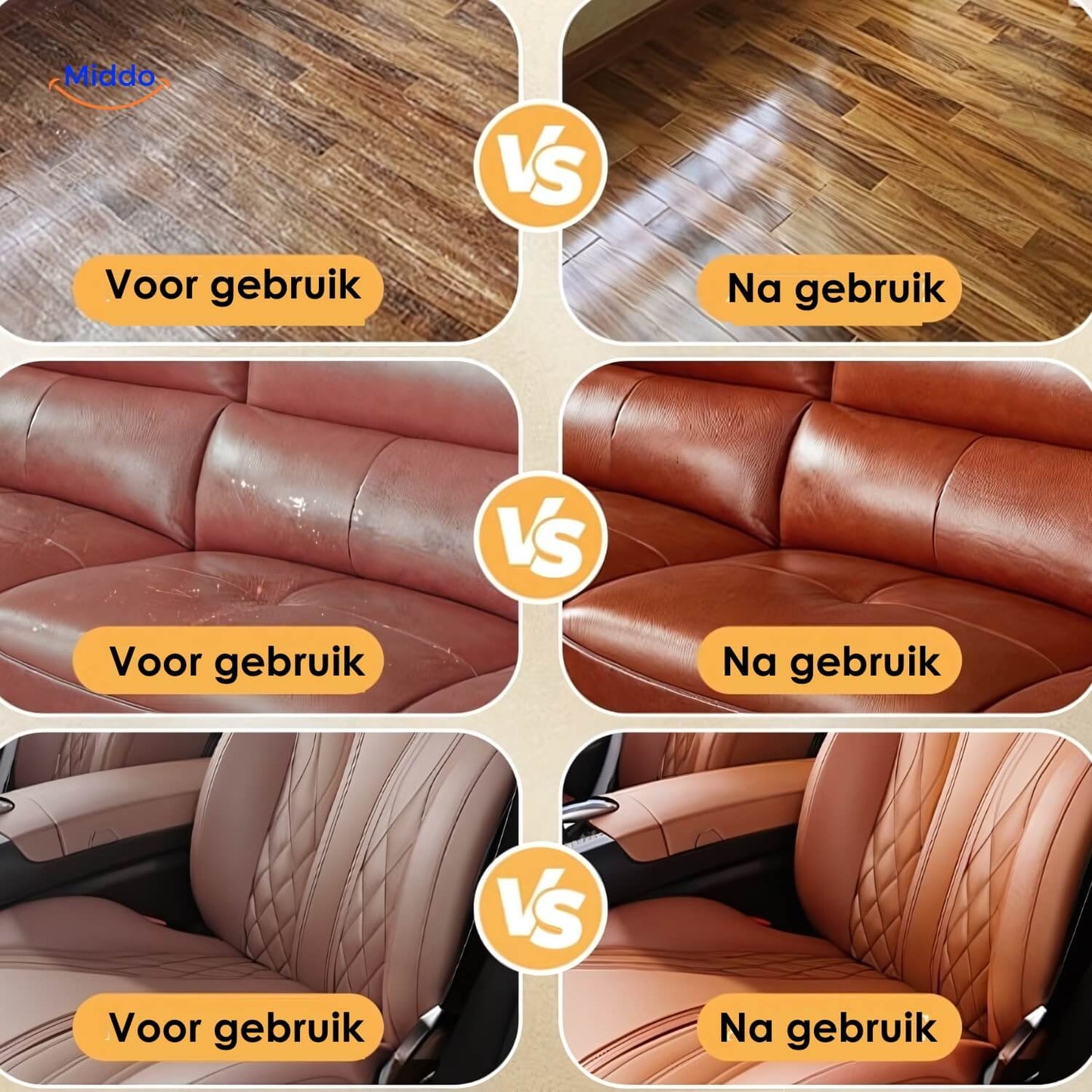 Leather and Wood Polish Balm, Scratch Remover + Brush