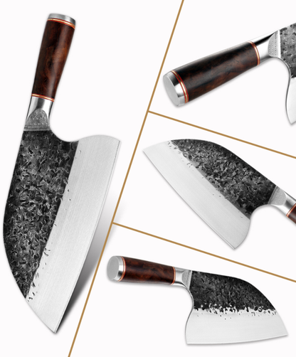 Handcrafted Wide Blade Cleaver Knife for Culinary Professionals
