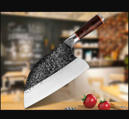 Handcrafted Wide Blade Cleaver Knife for Culinary Professionals